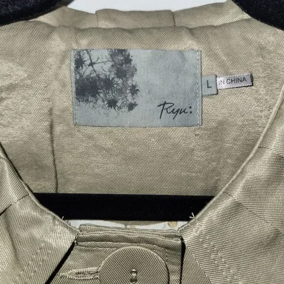 Anthropologie RYU Pearl Taupe Tan Baby Doll Swing Coat LARGE - Picture 2 of 10